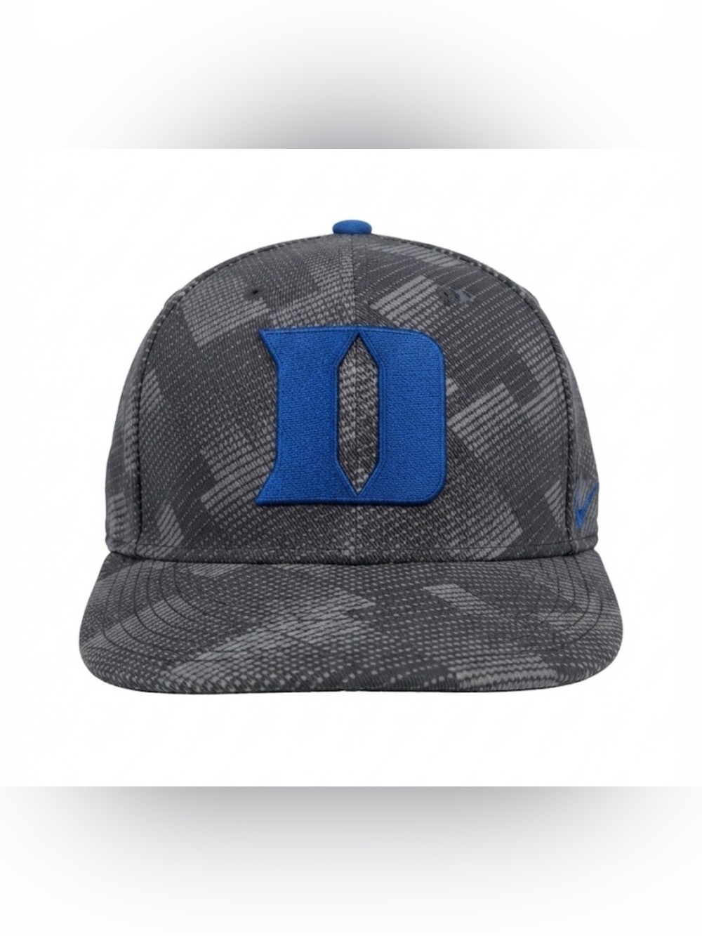 Nike True Duke Blue Devils Cap Hat Gray Geometric Pattern Snapback Adjustable